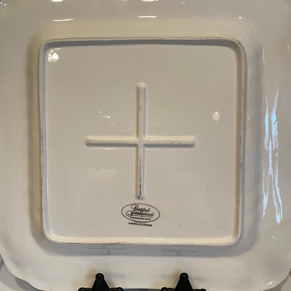 15 inch square Rooster platter. Certified international Pamela Gladding. New. - Picture 3 of 8